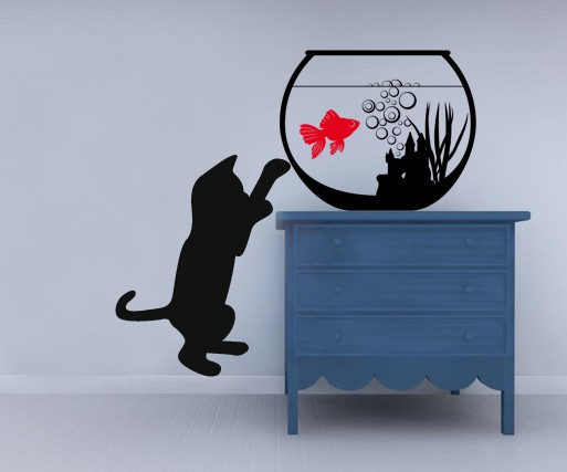 Sticker De Perete Pestisorul Si Pisica