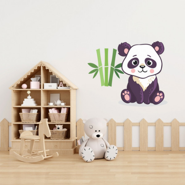 Sticker Ursulet panda si bambus