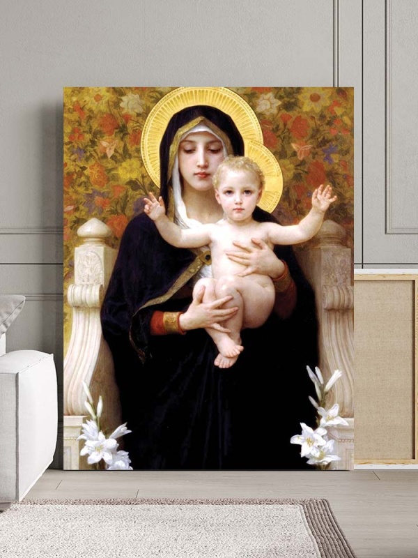 Tablou Canvas "La Virgen de los Lirios„ - Fecioara cu Pruncul”