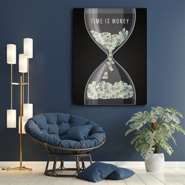 Tablou Motivational - Time is money (hourglass)