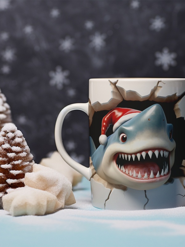 Cana De Craciun - 3D Christmas Shark