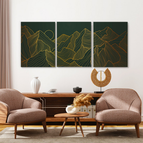 Set Tablouri Canvas - Simple Golden Landscape