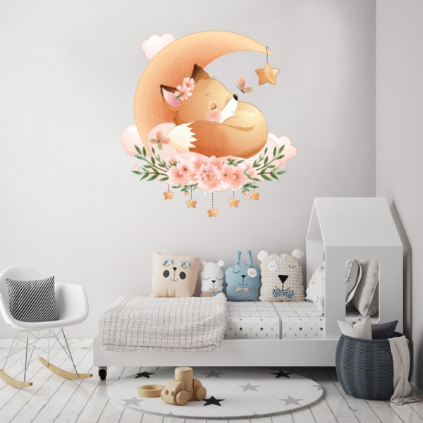 Sticker Baby fox sleeping