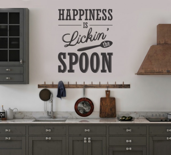 Sticker Bucatarie - Happiness is licking the spoon