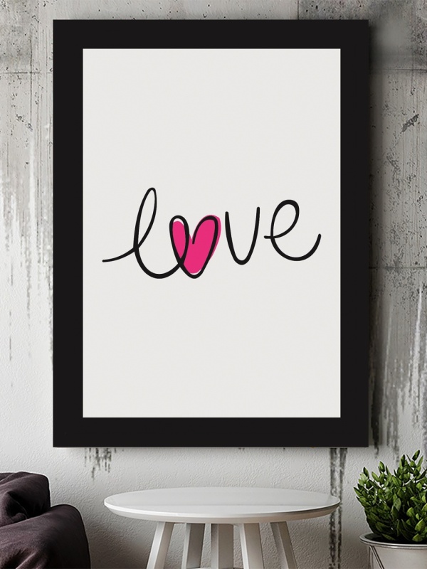 Tablou Canvas Inspirațional - Love (handwrite in a frame) 2