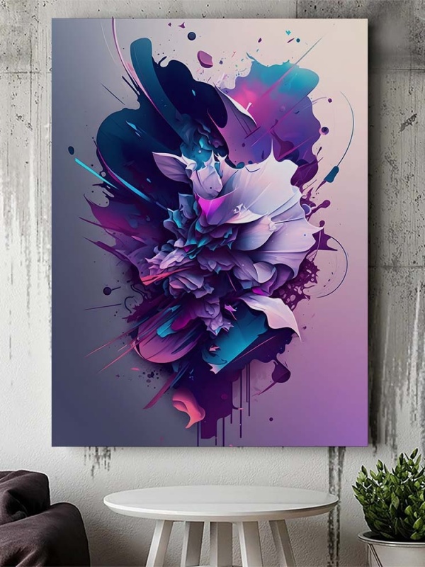 Tablou Canvas Modern Abstract - 3D Fluid lavander art