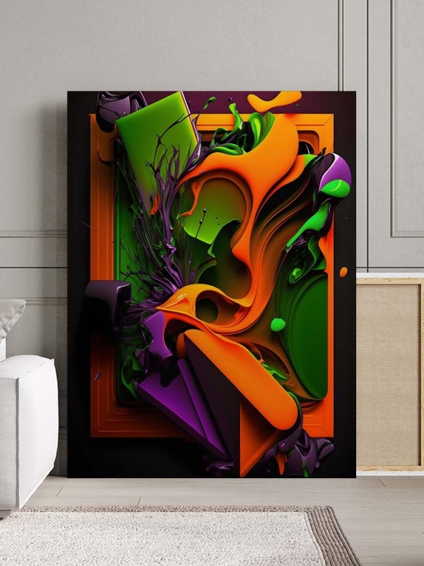 Tablou Canvas Modern Abstract - 3D Spilling shapes