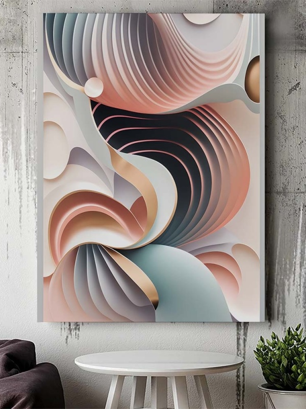 Tablou Canvas Modern Abstract - Abstract pastel shells