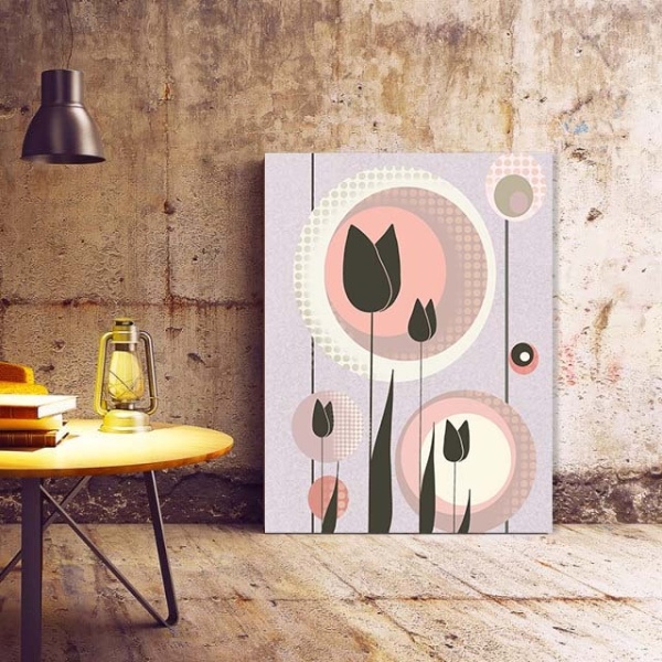 Tablou Canvas Modern Abstract - Retro tulips