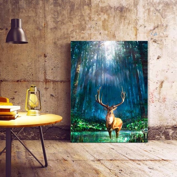 Tablou Canvas Modern Abstract - Stag in the forest