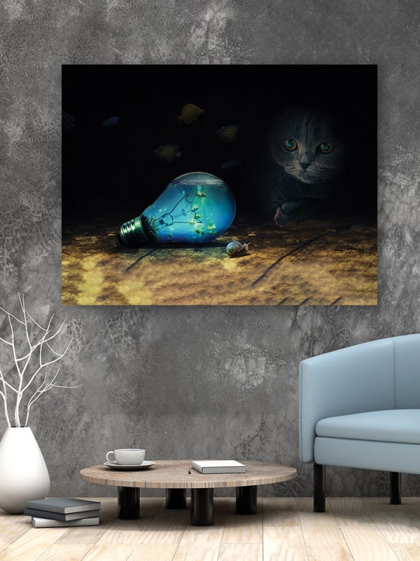 Tablou Cat and the bulb