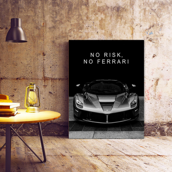 Tablou Motivational - No Risk, No Ferrari