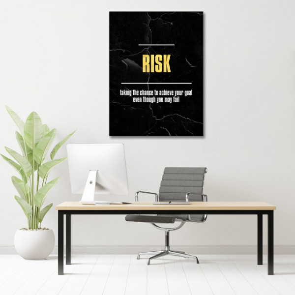 Tablou Motivational - Risk (gold)