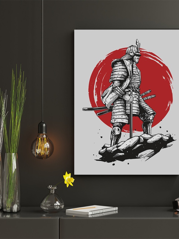 Tablou Samurai on a rock