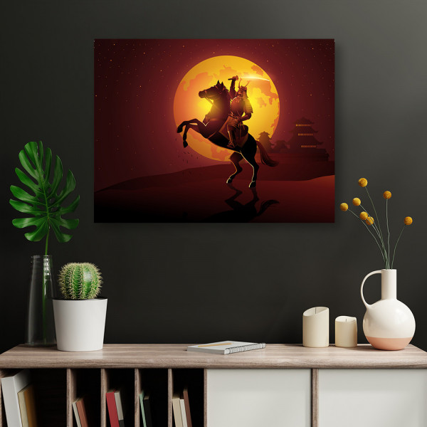 Tablou Warrior samurai in the moonlight