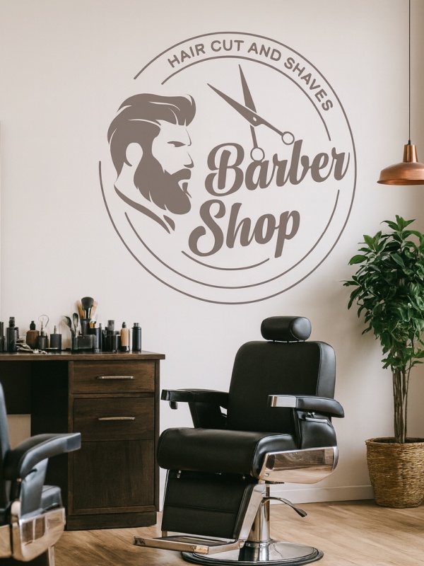 Barbershop (man profile and scissors)