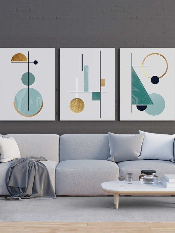 Set 3 Tablouri - Abstract minimalist geometry