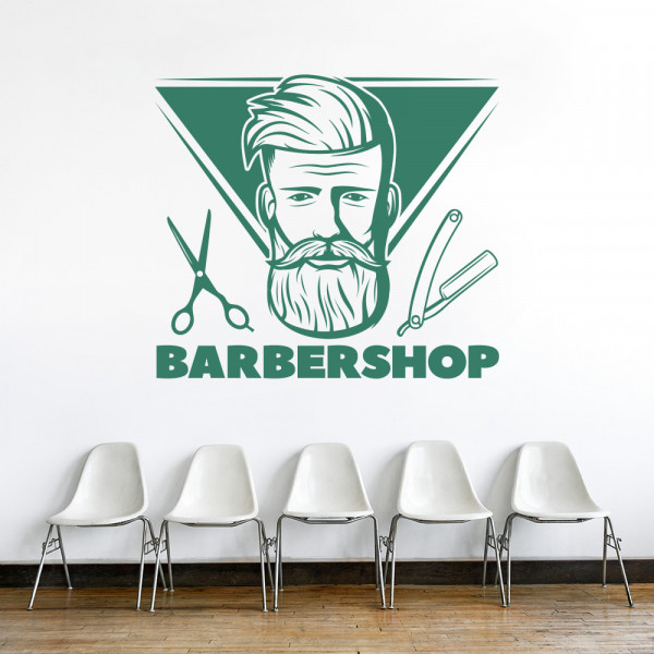 Sticker Barbershop (triangle logo)