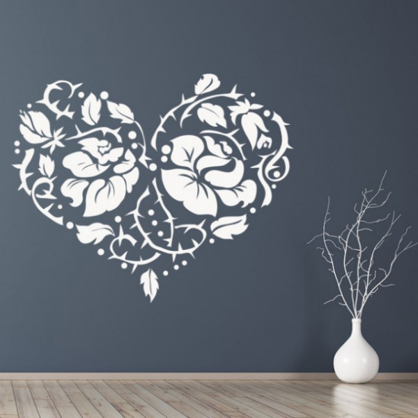 Sticker De Perete Love Heart Rose Flower