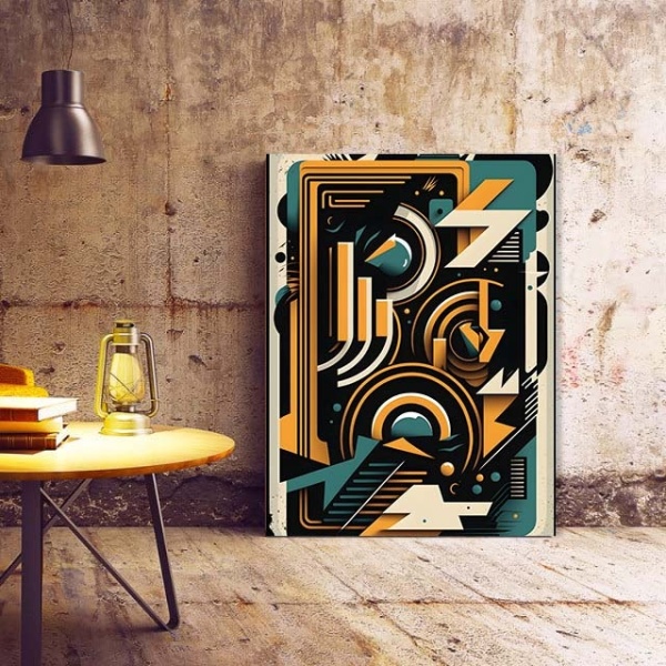 Tablou Canvas Modern Abstract - 3D Abstract cyberpunk painting