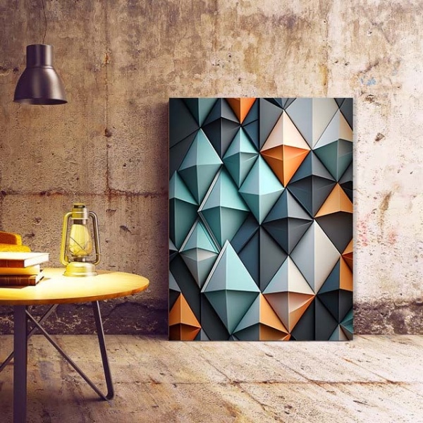 Tablou Canvas Modern Abstract - 3D Folded Diamonds