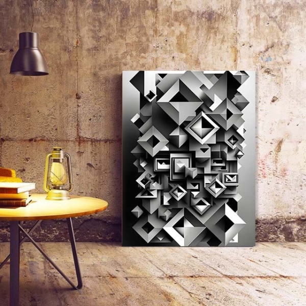 Tablou Canvas Modern Abstract - 3D Metal geometry