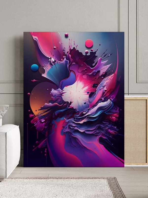 Tablou Canvas Modern Abstract - 3D Pink and lavander vortex