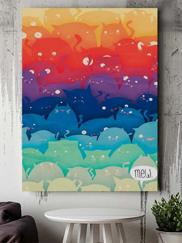 Tablou Canvas Modern Abstract - Colorful meow
