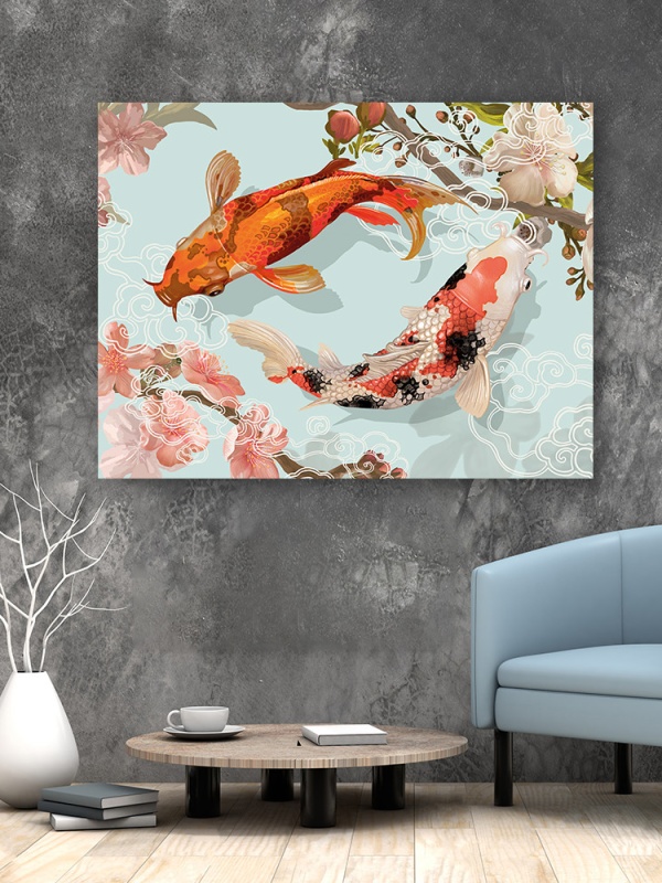 Tablou Japanese colorful fishes