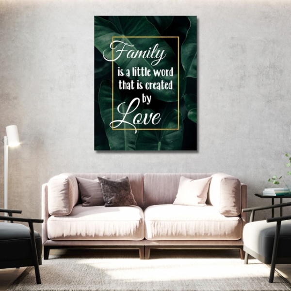 Tablou Motivational - Family is a little word