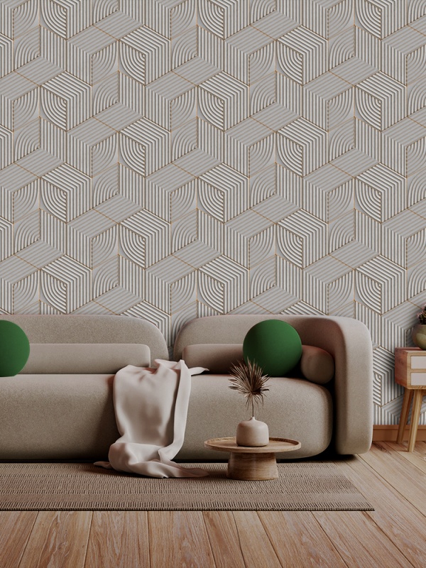 Fototapet 3D - Art Deco Golden Pattern 3D061