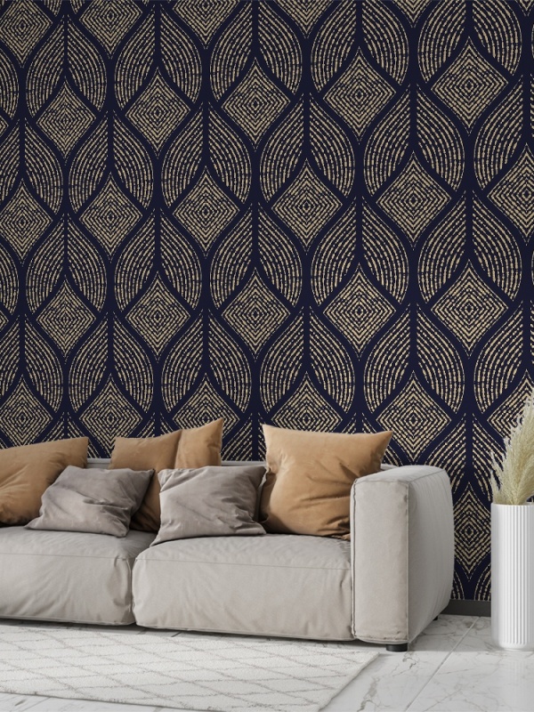 Fototapet Texturi - Art Deco pattern cu linii aurii (Texture 013)