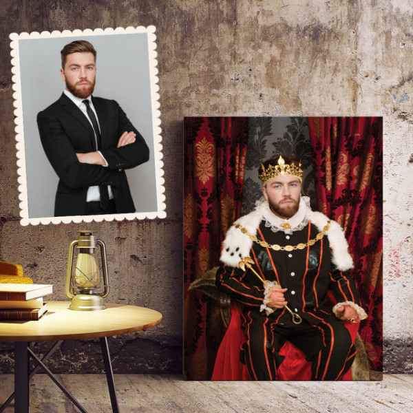 Portret Personalizat Cu Poza Ta - King On The Throne