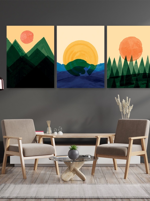 Set 3 Tablouri Watercolor landscapes