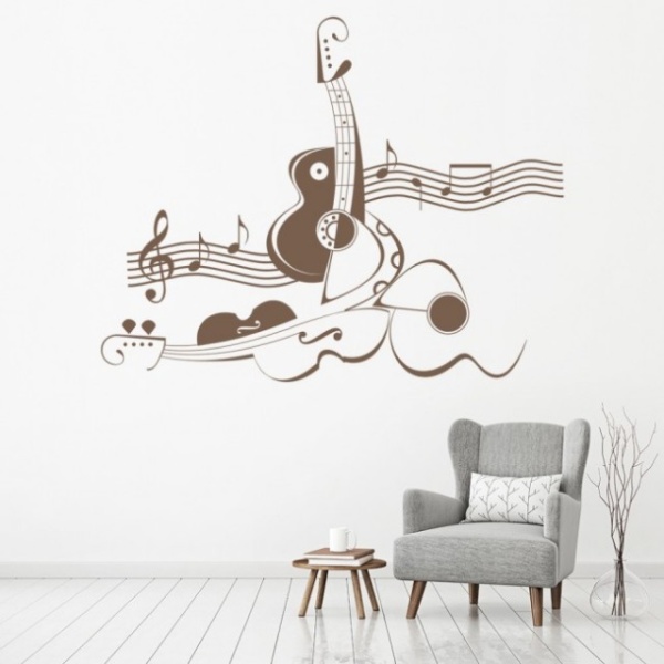 Sticker De Perete Abstract Violin Music