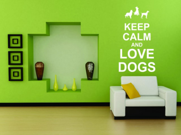 Sticker De Perete Keep Calm And Love Dogs