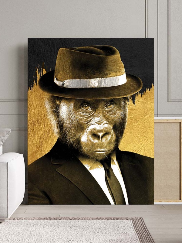 Tablou Canvas - Golden Monkey with Hat
