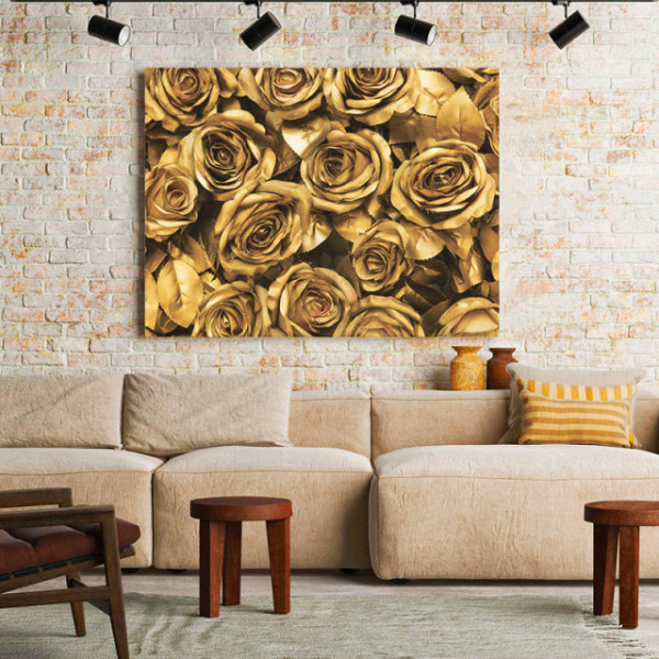 Tablou Canvas Golden Roses Bouquet
