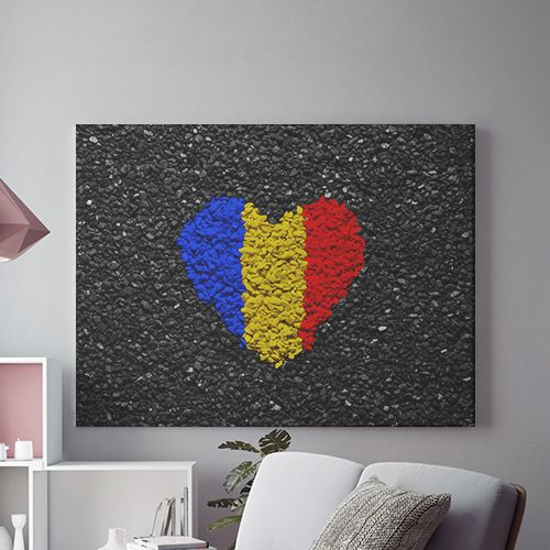 Tablou Canvas Inima Tricolora