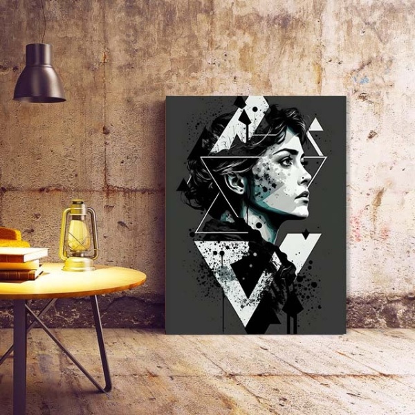 Tablou Canvas Modern Abstract - 3D Portrait in black