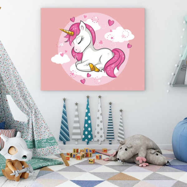 Tablou Copii - Cute Sleepy Unicorn