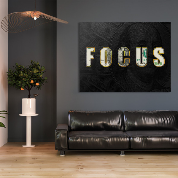 Tablou Motivational - Focus (money)