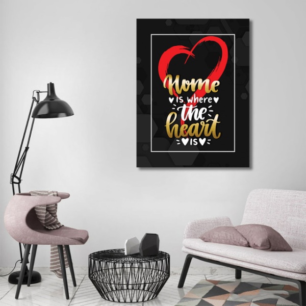 Tablou Motivational - Home is where the heart is