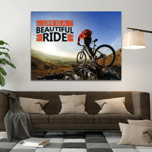 Tablou Motivational - Life is a beautiful ride (bike)