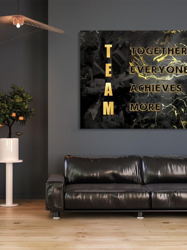 Tablou Motivational - Team (golden words)