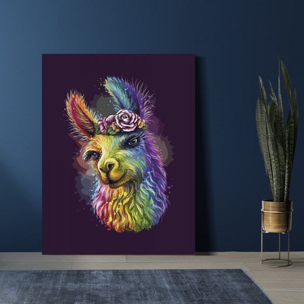Tablou Rainbow Llama