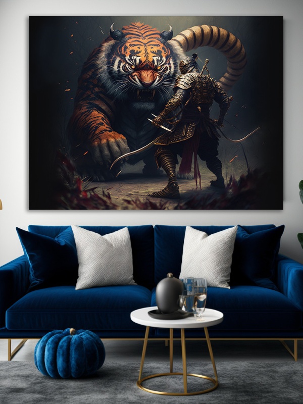 Tablou Samurai fighting the beast