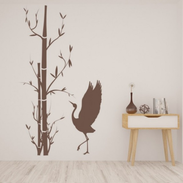 Sticker De Perete Bamboo Tree And Bird