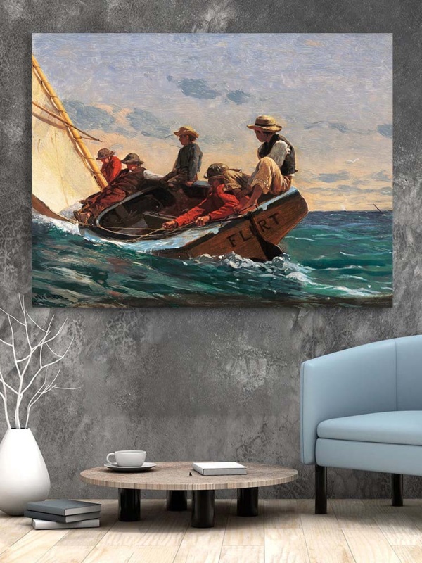 Tablou Canvas "Breezing Up (A Fair Wind)" - Băieți în barcă
