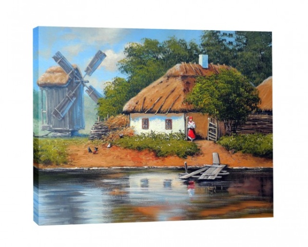 Tablou Canvas Efect Pictura Peisaj Rural